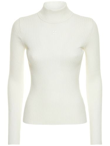 Knit Viscose Blend Logo Jumper - COURREGES - Modalova