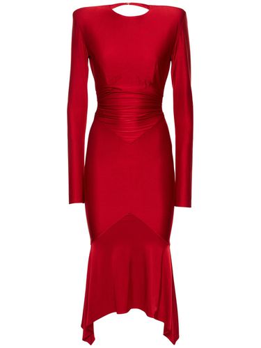 Open Back Shiny Jersey Midi Dress - ALEXANDRE VAUTHIER - Modalova