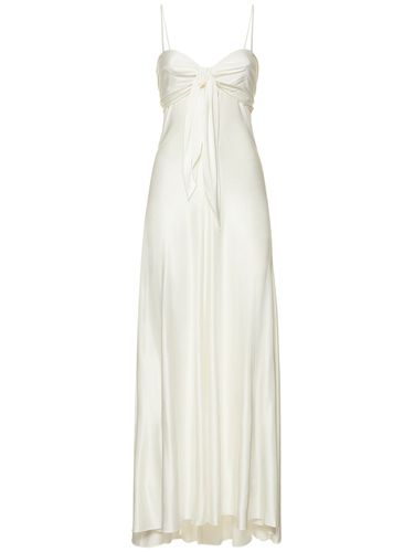 Shiny Jersey Long Dress W/ Bow - ALEXANDRE VAUTHIER - Modalova