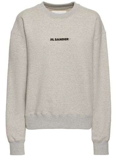 Cotton Jersey Sweatshirt W/ Printed Logo - JIL SANDER - Modalova