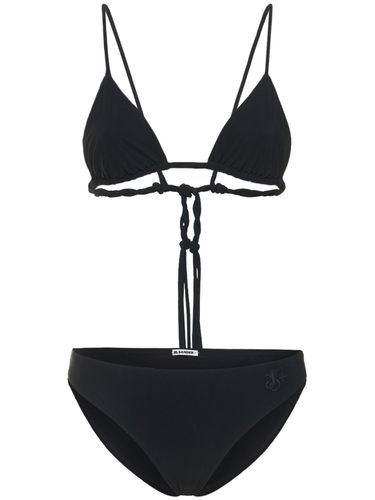 Jersey Logo Twisted Triangle Bikini Set - JIL SANDER - Modalova