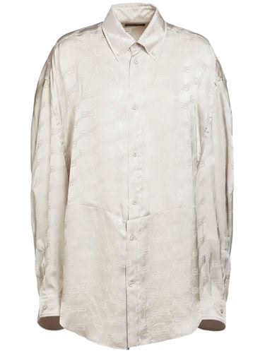 Bb Monogram Jacquard Viscose Shirt - BALENCIAGA - Modalova