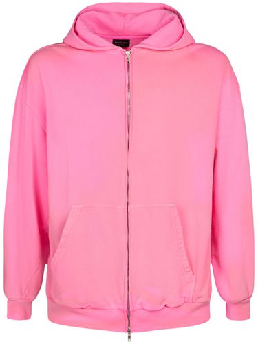 Cotton Jersey Zip Hoodie - BALENCIAGA - Modalova