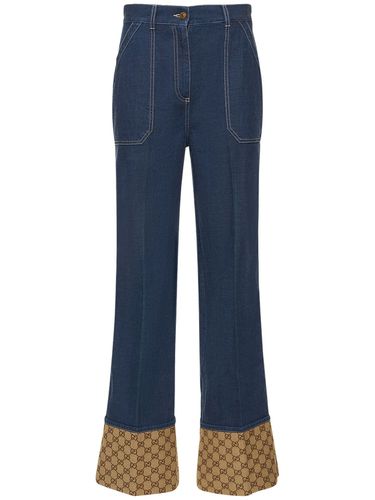 High Waist Cotton Jeans - GUCCI - Modalova