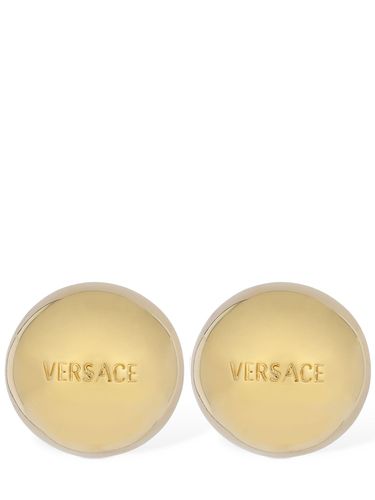 Versace Lettering Stud Earrings - VERSACE - Modalova