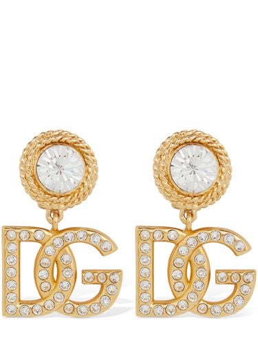 Diva Dg Crystal Clip-on Earrings - DOLCE & GABBANA - Modalova