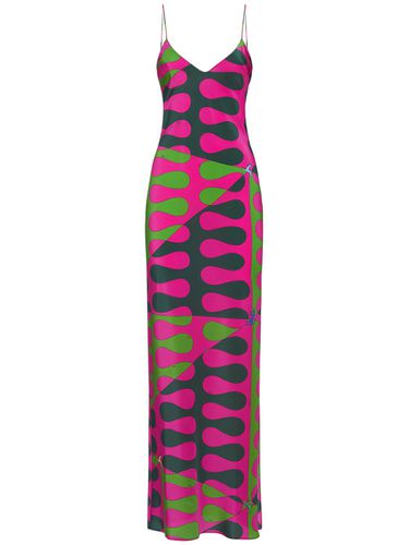 Printed Silk Crepe Long Dress - PUCCI - Modalova