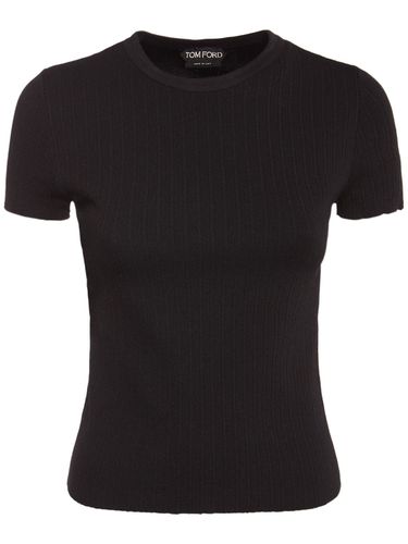 Fine Silk Blend Rib Knit T-shirt - TOM FORD - Modalova