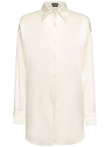 Stretch Silk Satin Relaxed Fit Shirt - TOM FORD - Modalova