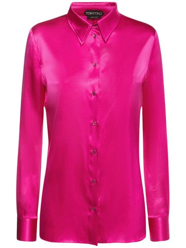 Stretch Silk Satin Fitted Shirt - TOM FORD - Modalova