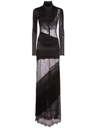 Patchwork Lace & Satin Long Dress - TOM FORD - Modalova