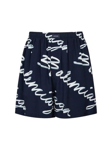 Shorts De Viscosa Con Logo - BALENCIAGA - Modalova