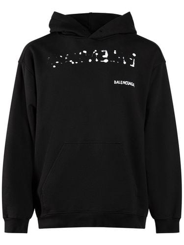 Cotton Hoodie Sweatshirt W/ Logo - BALENCIAGA - Modalova