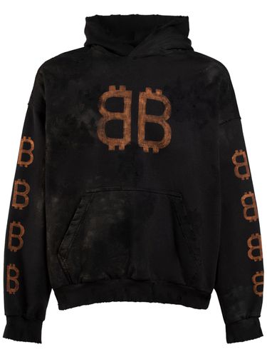 Distressed Cotton Hoodie - BALENCIAGA - Modalova