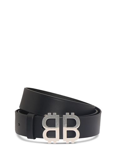 Cm Crypto Bb Leather Belt - BALENCIAGA - Modalova