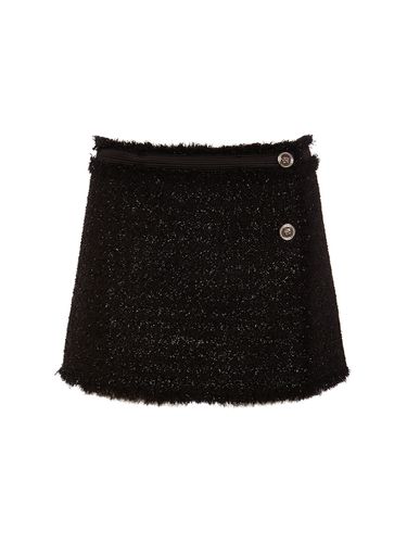 Lurex Tweed Mini Skirt - VERSACE - Modalova