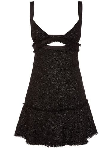 Lurex Tweed Cutout Mini Dress - VERSACE - Modalova