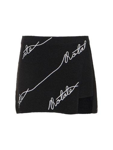 Sequined Logo Cotton Blend Mini Skirt - ROTATE - Modalova