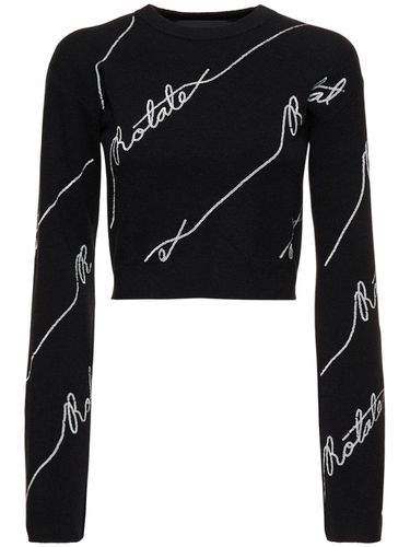 Sequined Logo Cropped Sweater - ROTATE - Modalova