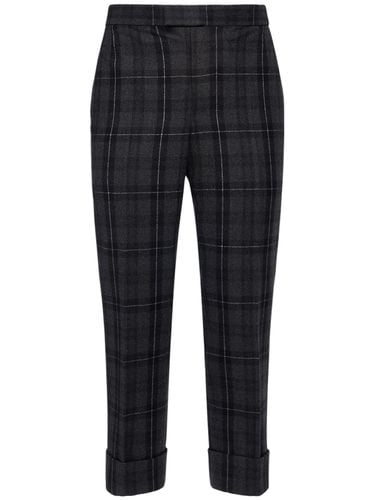 Tartan Flannel Wool Pants - THOM BROWNE - Modalova