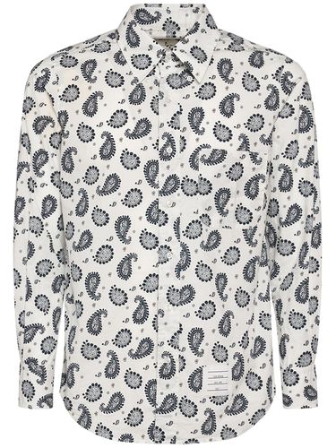 Paisley Printed Cotton Shirt - THOM BROWNE - Modalova