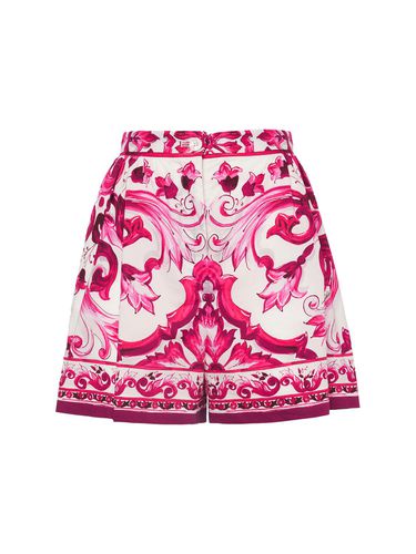 Carretto Print Cotton Mini Shorts - DOLCE & GABBANA - Modalova