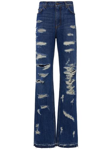 Distressed Denim Wide Leg Jeans - DOLCE & GABBANA - Modalova