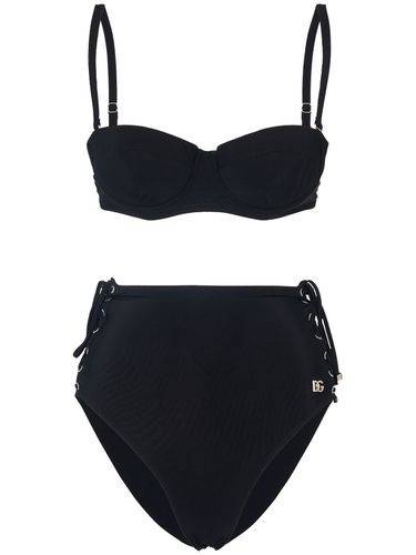 Bikini Aus Jersey Mit Schnürung - DOLCE & GABBANA - Modalova