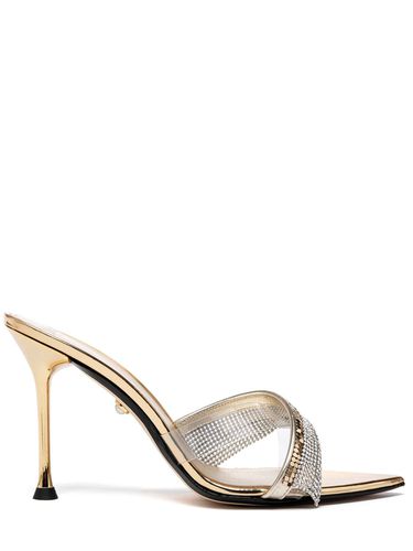 Mm Crystal Glossy Leather Sandals - ALEVÌ - Modalova