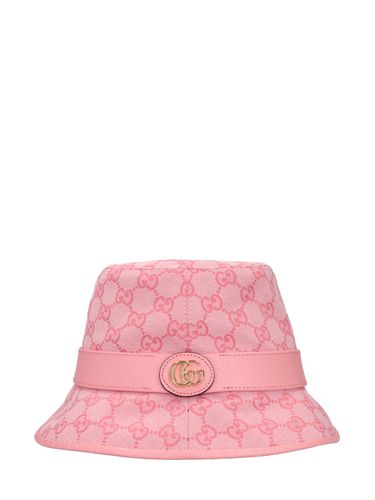 Cappello Bucket In Tela Di Misto Cotone Logo Gg - GUCCI - Modalova