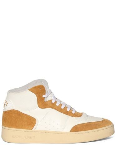 Mm Sl80 Mid Top Leather Sneakers - SAINT LAURENT - Modalova