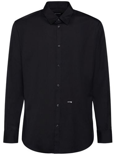 Camisa De Popelina De Algodón Stretch - DSQUARED2 - Modalova