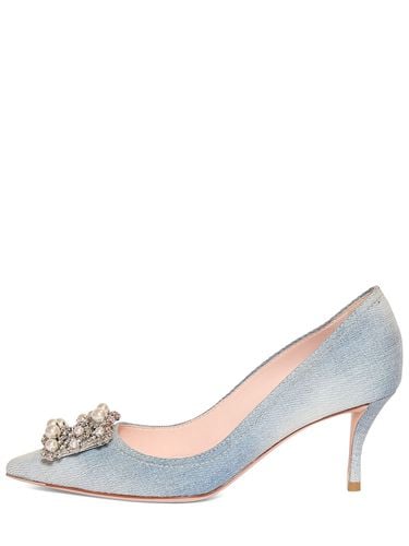 Mm Flower Crystal & Denim Pumps - ROGER VIVIER - Modalova