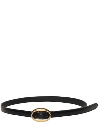 Mm Oval Buckle Leather Belt - SAINT LAURENT - Modalova