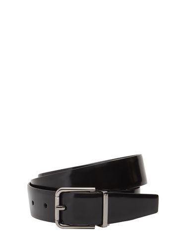 Mm Brushed Leather Belt - DOLCE & GABBANA - Modalova