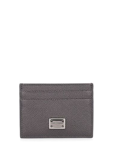 Logo Plaque Leather Card Holder - DOLCE & GABBANA - Modalova