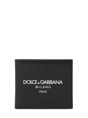 Leather Printed Logo Bifold Wallet - DOLCE & GABBANA - Modalova