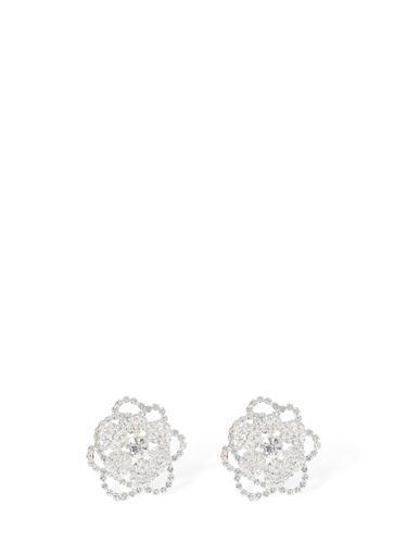 Crystal Flower Stud Earrings - MAGDA BUTRYM - Modalova