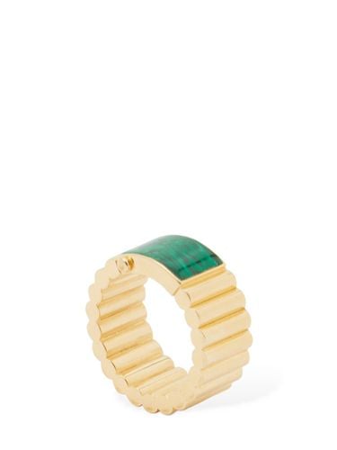 Malachite & Sterling Silver Ring - BOTTEGA VENETA - Modalova