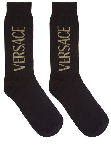 Calcetines De Algodón Con Logo - VERSACE - Modalova