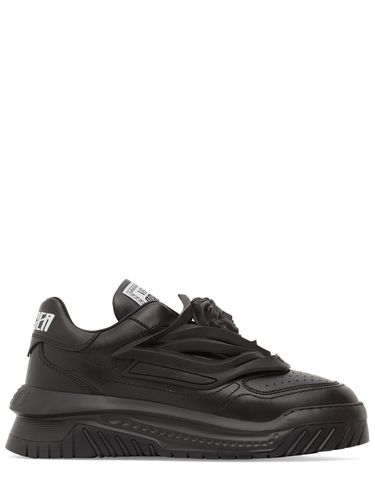 Leather Sneakers - VERSACE - Modalova