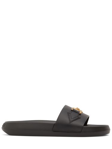 Medusa Leather Slides - VERSACE - Modalova