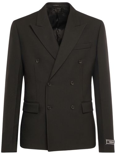 Formal Double Breasted Wool Jacket - VERSACE - Modalova