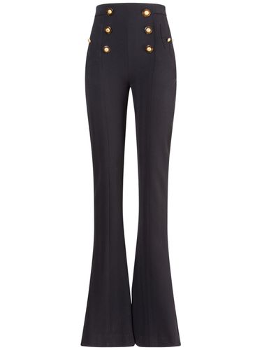 Wool Chevron Flared Pants - BALMAIN - Modalova