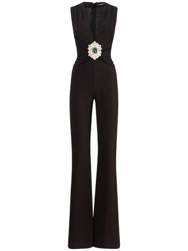 Embellished Viscose Crepe Jumpsuit - BALMAIN - Modalova