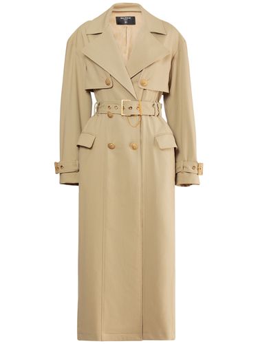 Gabardine Trench Coat - BALMAIN - Modalova