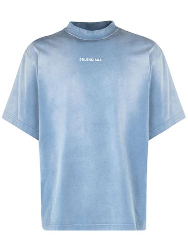 Embroidered Cotton Jersey T-shirt - BALENCIAGA - Modalova