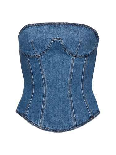 Top Corsé De Denim De Algodón Sin Tirantes - MAGDA BUTRYM - Modalova