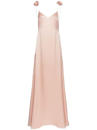 Silk Satin Long Slip Dress W/roses - MAGDA BUTRYM - Modalova