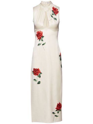 Rose Printed Satin Midi Dress - MAGDA BUTRYM - Modalova